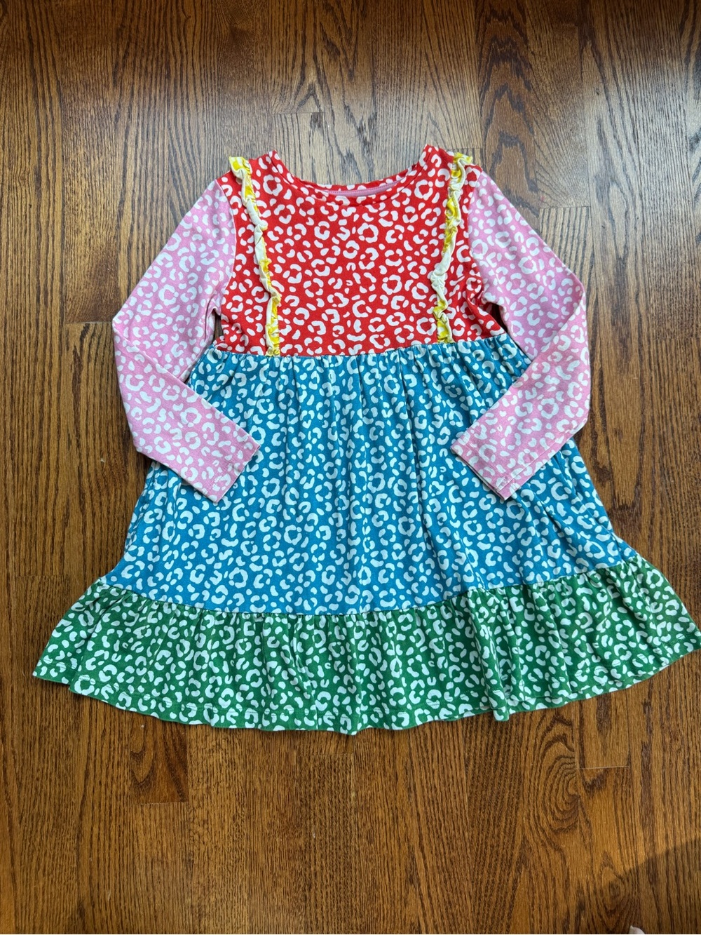 Mini Boden Multi-Colored Leopard Print Dress 6-7 Years